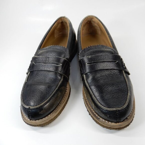 GOLDEN GOOSE Jerry Penny LOAFERS Moccasin Size 37 7 Black Grained Leather EUC - Picture 4 of 16